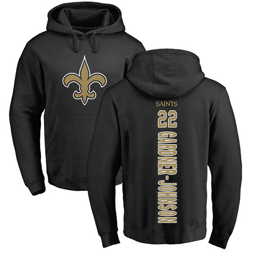 Men New Orleans Saints Black Chauncey Gardner Johnson Backer NFL Football #22 Pullover Hoodie Sweatshirts